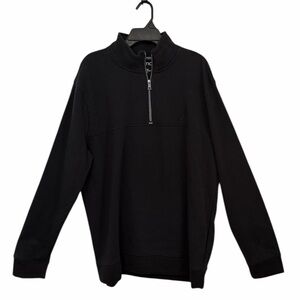 Nautica Men's Black 1/4 Zip Pullover Kelp Seas Sweatshirt Size XL